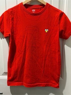 KAWS Red Kids Short Sleeve Tee with Small Character Patch